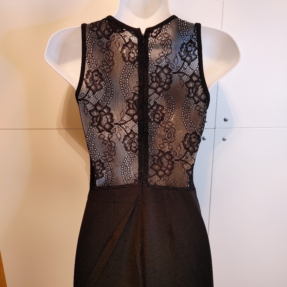 NWT Black Lace-Up Front Wide Leg Jumpsuit Boutique Sleeveless Evening Party - Picture 7 of 8